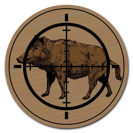 Signmission Boar Hunter Circle Corrugated Plastic Sign C-12-CIR-Boar Hunter